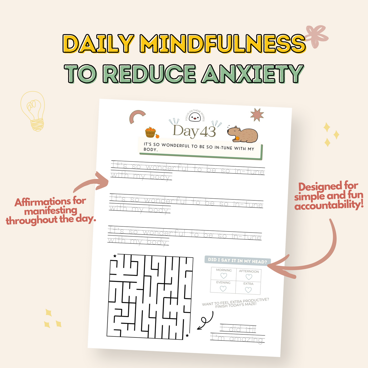 Daily Activity Book for Adults With Anxiety