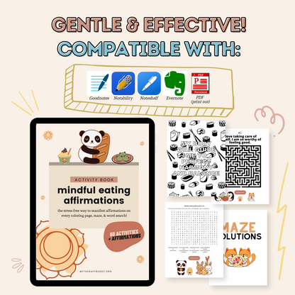 Mindful Eating Affirmations Activity Book